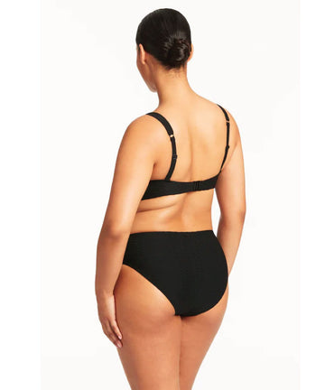 Sea Level  Honeycomb Mid Bikini Pant - Black